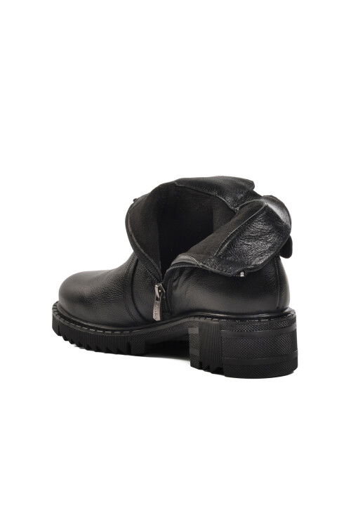 Siyah Hakiki Deri Kadın Bot 1950807K Z