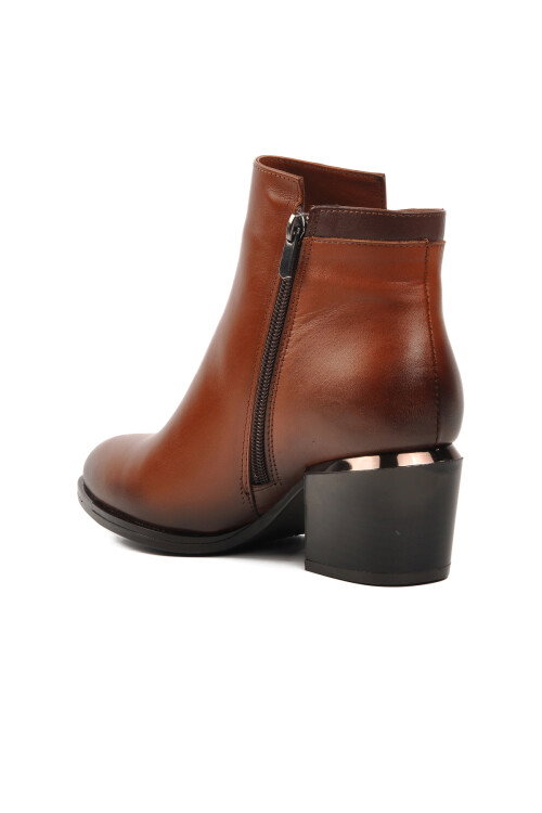 Tan-Brown Genuine Leather Womens Boots 2128242K Z