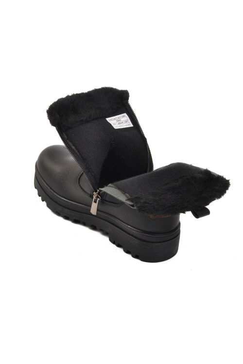 Black Fur-lined Girls Boots 23003 F