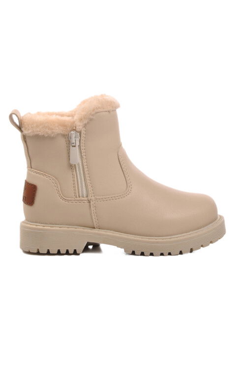 Beige Fur-lined Girls Boots 23003 P