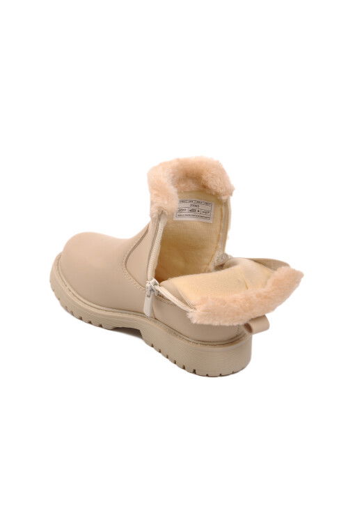 Beige Fur-lined Girls Boots 23003 P