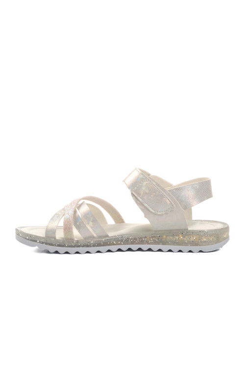 White Glittery Orthopedic Girls Sandals 24-400 F