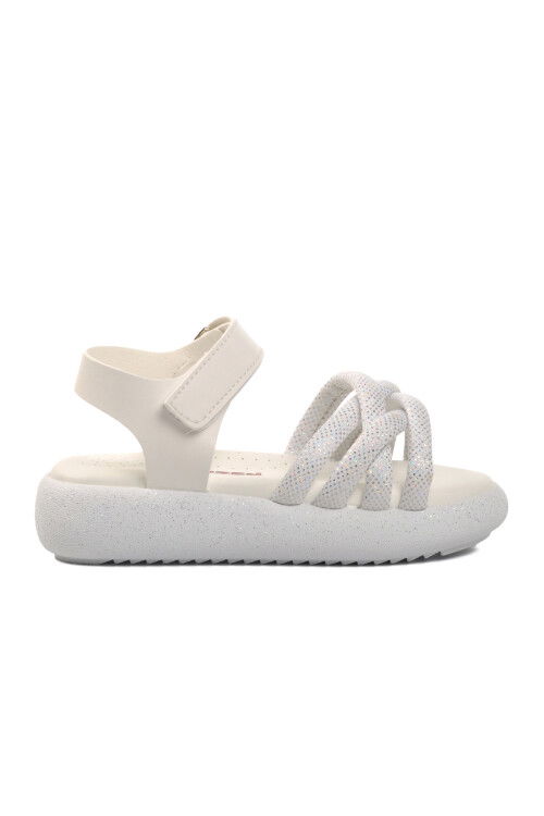 White Orthopedic Girls Sandals 24-401 P