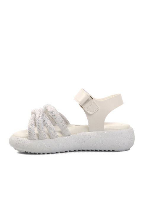 White Orthopedic Girls Sandals 24-401 P