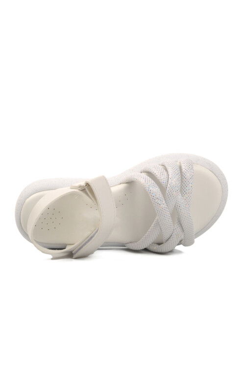White Orthopedic Girls Sandals 24-401 P