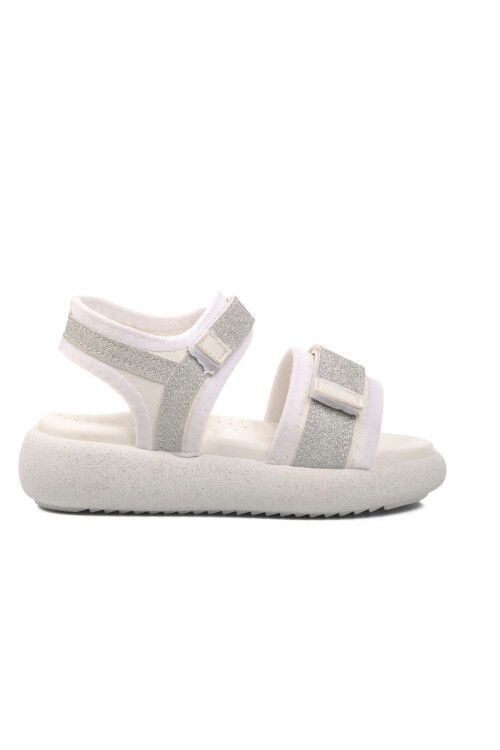 Beyaz Ortopedik Kız Çocuk Sandalet 24-402 P