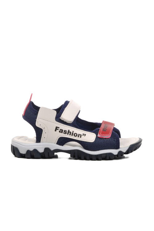 Navy Blue White Orthopedic Boys Sandals 24-410 F