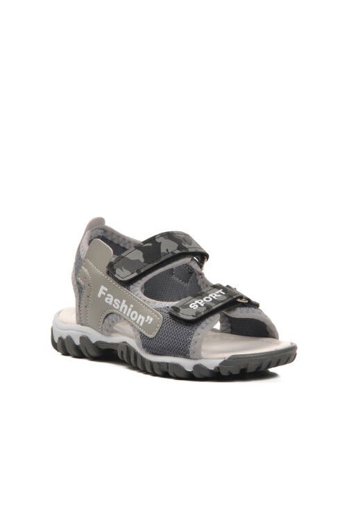 Gri Kamuflaj Ortopedik Erkek Çocuk Spor Sandalet 24-410 P