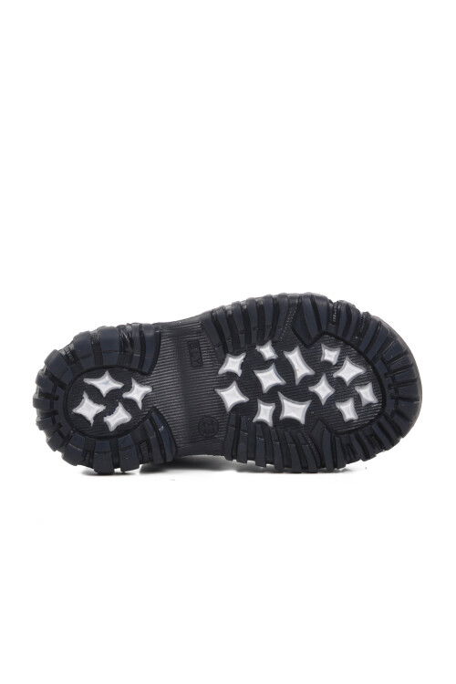 Lacivert-Kot-Beyaz  Bebek Düz Sandalet 24-417 B