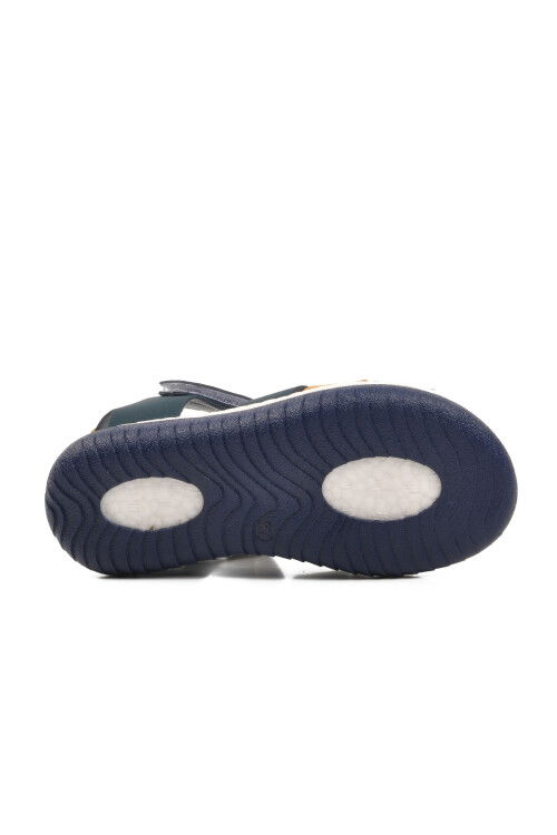 Navy Blue Yellow Orthopedic Boys Sandals 24-998 P