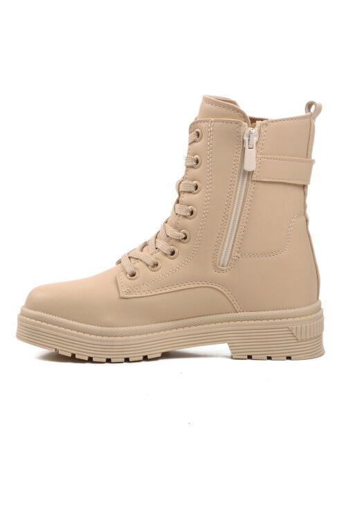 Beige Polar Fleece Girls Boots 24030 F