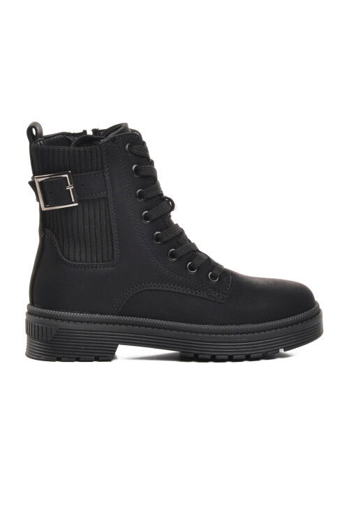 Black-Emerald Fleece Inside Girls Boots 24030 F