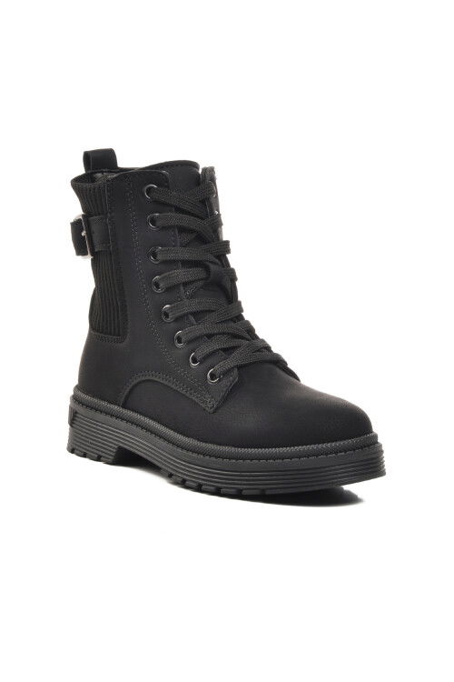 Black-Emerald Fleece Inside Girls Boots 24030 F