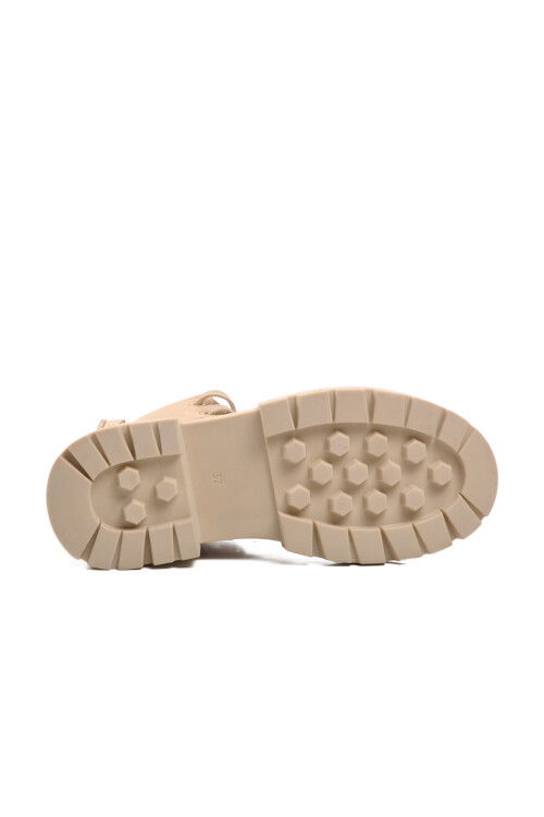 Beige Polar Fleece Girls Boots 24106 F