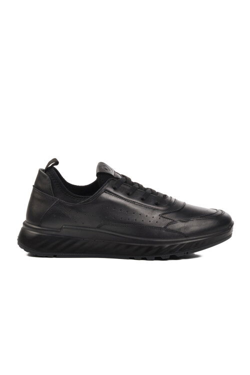 Black Genuine Leather Orthopedic Mens Casual Shoes 28800 M