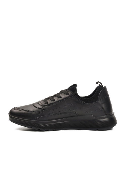 Black Genuine Leather Orthopedic Mens Casual Shoes 28800 M