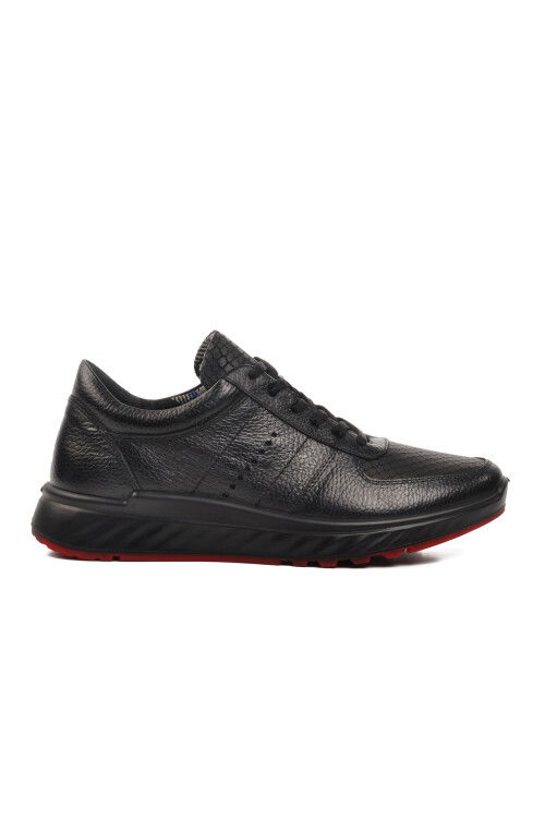Black Genuine Leather Orthopedic Mens Casual Shoes 28837 M