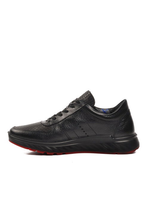 Black Genuine Leather Orthopedic Mens Casual Shoes 28837 M
