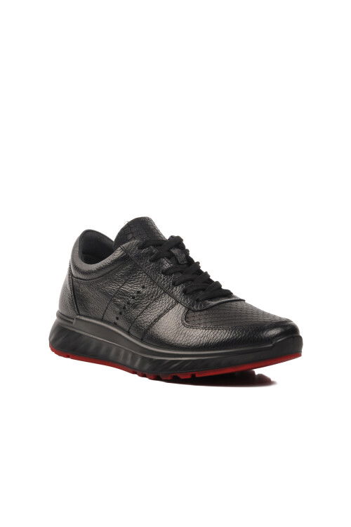 Black Genuine Leather Orthopedic Mens Casual Shoes 28837 M