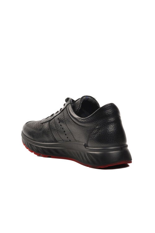 Black Genuine Leather Orthopedic Mens Casual Shoes 28837 M