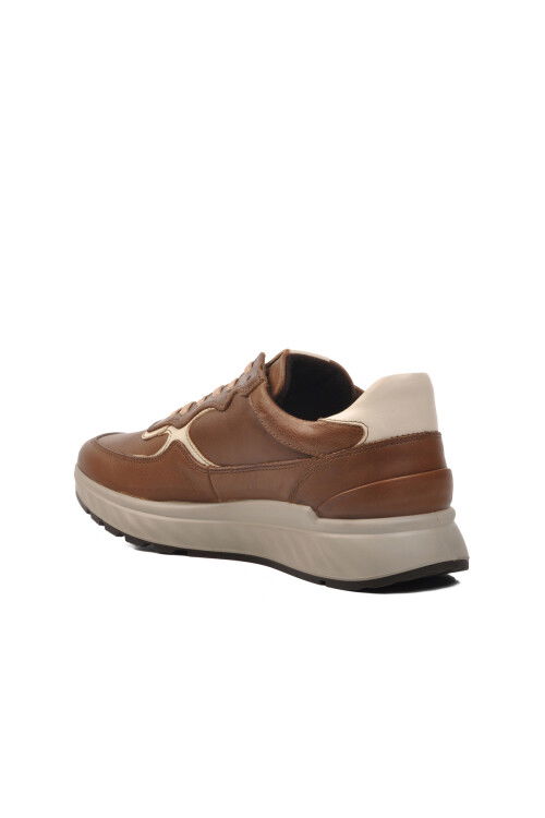 Tan Genuine Leather Orthopedic Mens Casual Shoes 28840 M