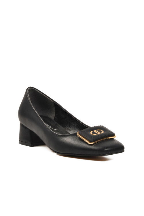 Black Skin Womens High Heel Shoes 312240 Z