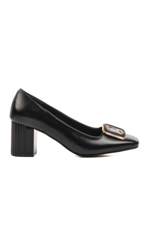 Black Skin Womens High Heel Shoes 357106 Z