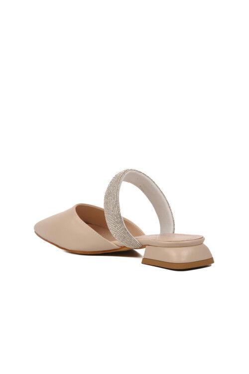 Beige Stone Embroidered Womens Evening Shoes 417578 Z