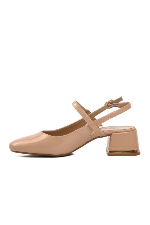 Nude Patent Leather Womens High Heel Shoes 519015 Z