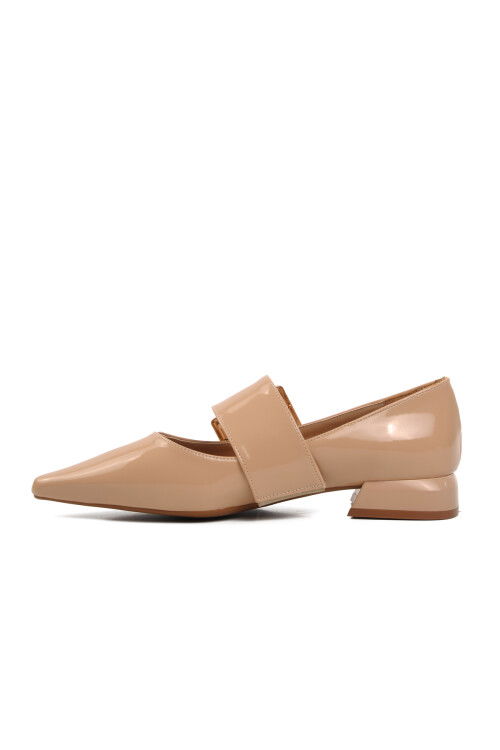 Nude Patent Leather Womens Evening Shoes 519028 Z