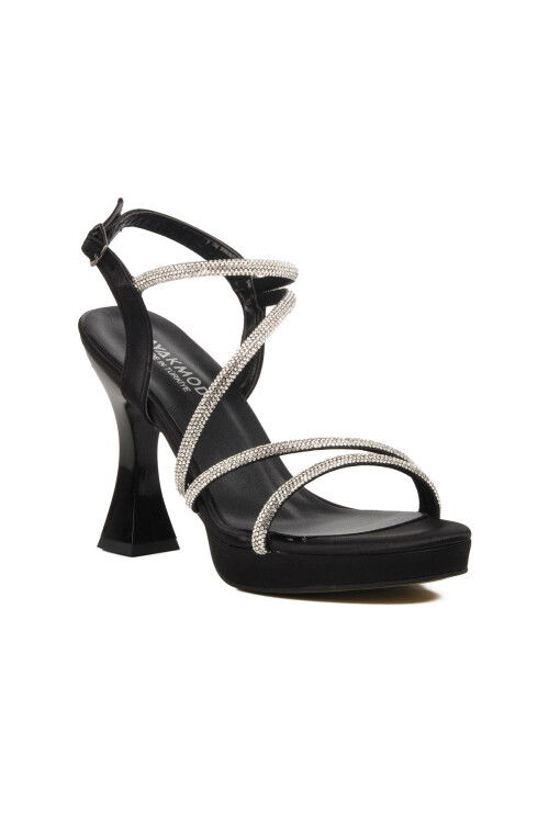 Black Thin Heeled Womens Evening Shoes 529222 Z