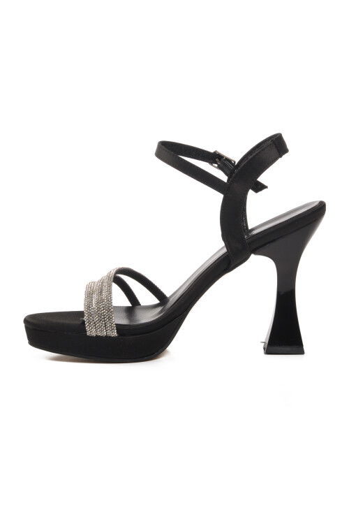 حذاء سهرة نسائي بكعب أسود حجري 529224 Z