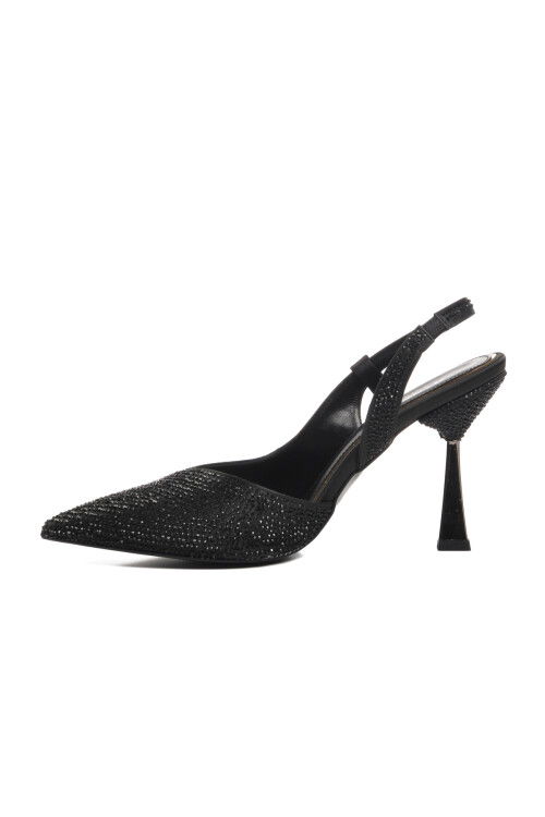 Black Thin Heeled Womens Evening Shoes 658209 Z