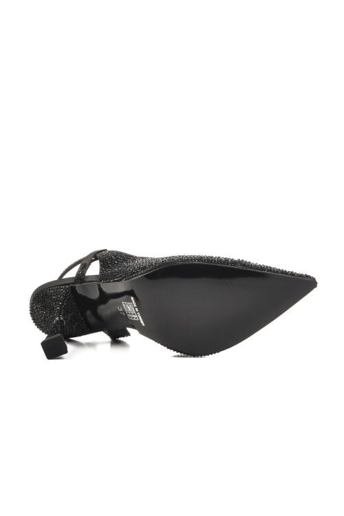 Black Thin Heeled Womens Evening Shoes 658209 Z