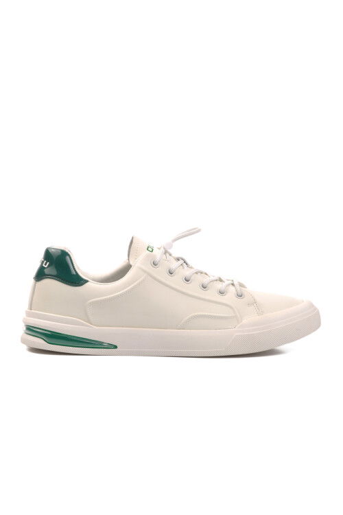 White Green Genuine Leather Mens Casual Shoes 6732 M