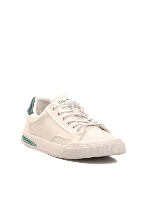 White Green Genuine Leather Mens Casual Shoes 6732 M