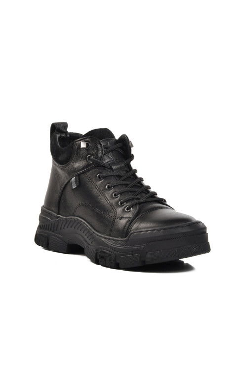 Black Anatomical Genuine Leather Womens Boots 9462 Z