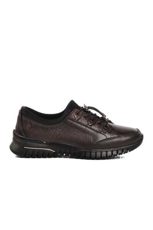 Brown Genuine Leather Anatomic Womens Casual Shoes 9513 Z