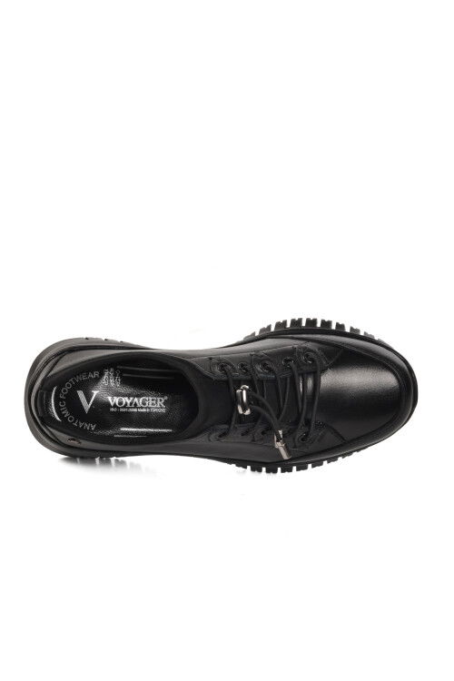 Black Genuine Leather Anatomic Womens Casual Shoes 9513 Z