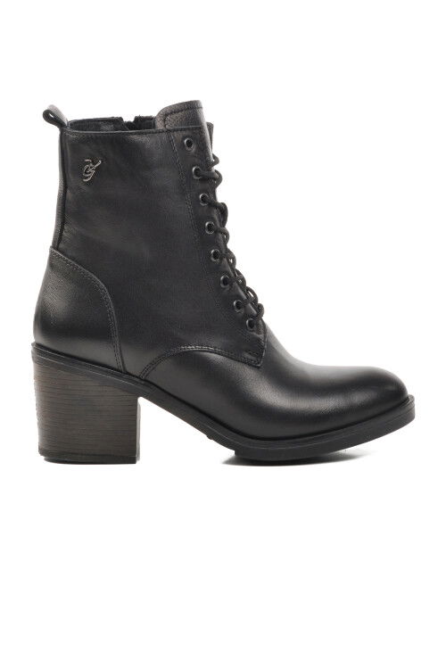 Black Genuine Leather Anatomical Womens Boots 9812 Z