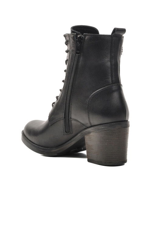 Black Genuine Leather Anatomical Womens Boots 9812 Z