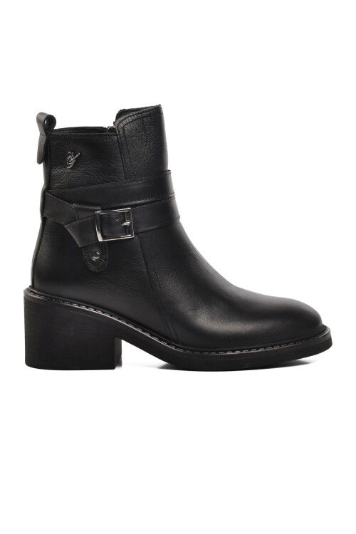 Siyah Hakiki Deri Anatomik Kadın Bot 9874 Z