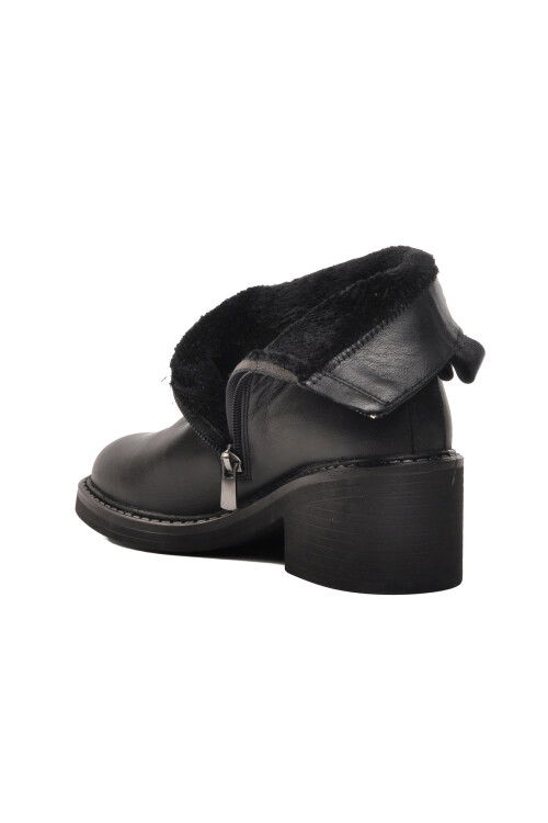 Siyah Hakiki Deri Anatomik Kadın Bot 9874 Z
