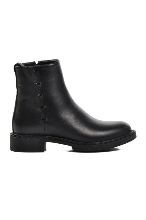 Black Genuine Leather Anatomical Womens Boots 9894 Z