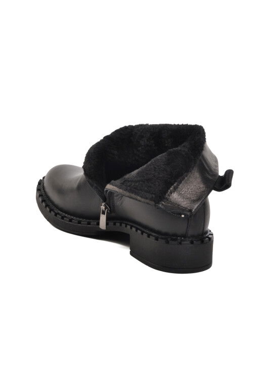 Black Genuine Leather Anatomical Womens Boots 9894 Z