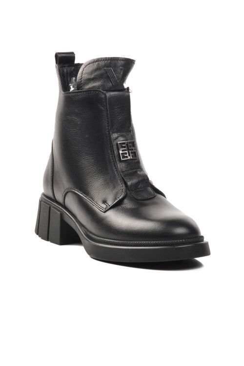 Siyah Hakiki Deri Anatomik Kadın Bot 9906 Z