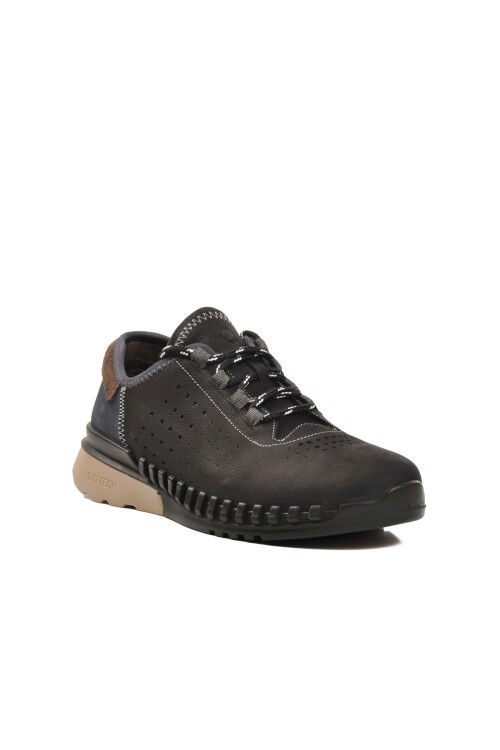 Anthracite Genuine Leather Orthopedic Mens Casual Shoes 6207 M