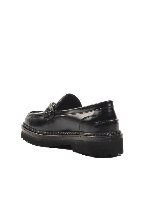 Black Open Genuine Leather Mens Classic Shoes Premium 7710 M