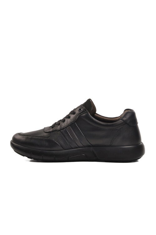 Black Genuine Leather Orthopedic Mens Casual Shoes 28797 M