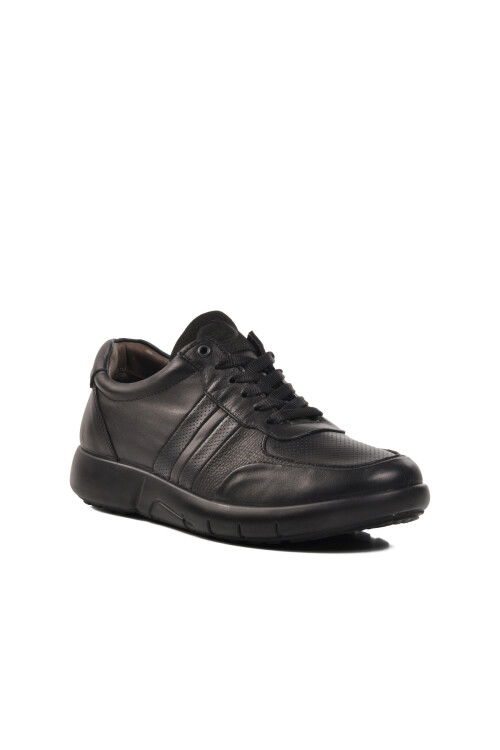 Black Genuine Leather Orthopedic Mens Casual Shoes 28797 M